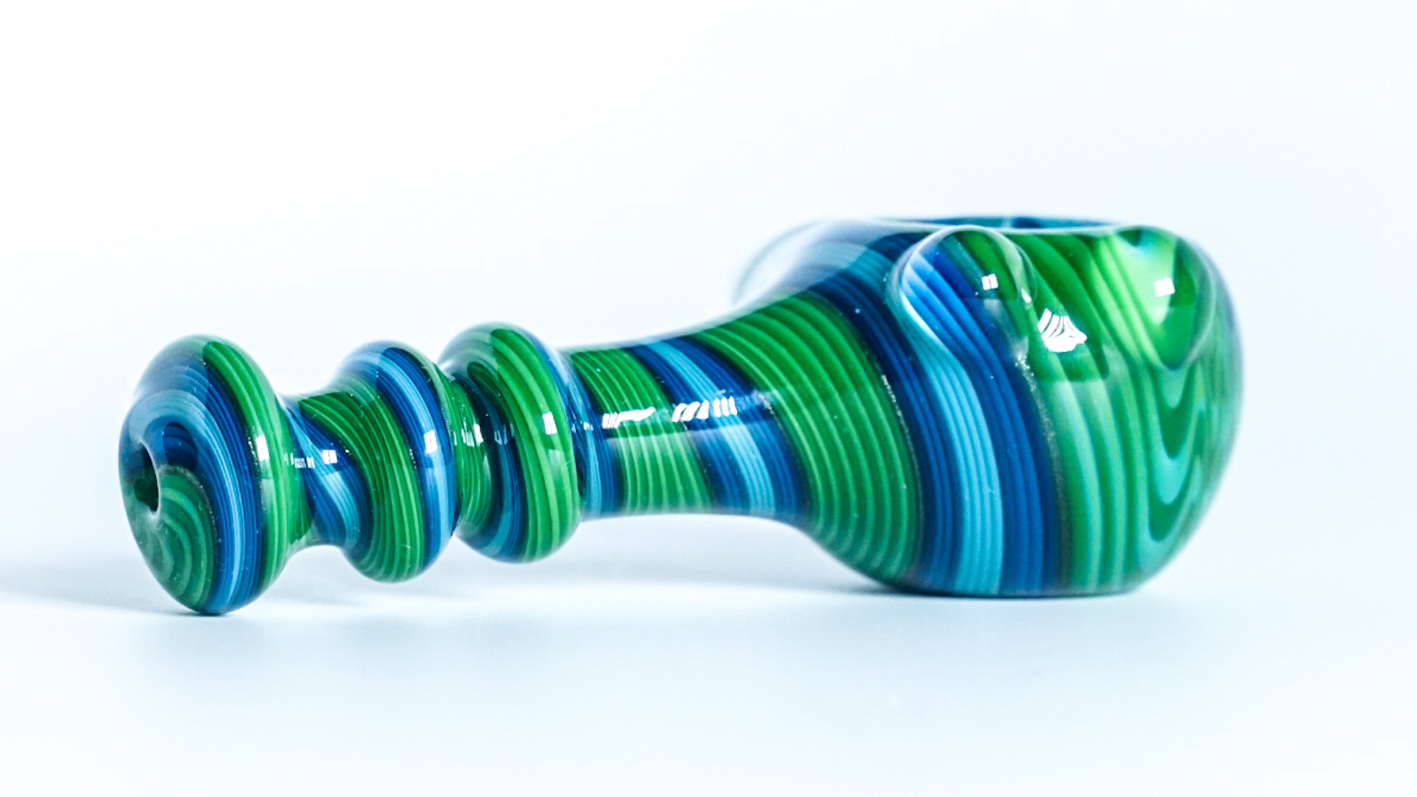 (S) Swirly Green, Blue, Light Blue spoon