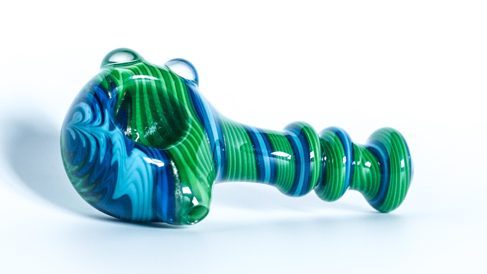 (S) Swirly Green, Blue, Light Blue spoon